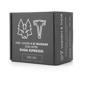 Duga φλιτζάνι εσπρέσο με πιατάκι 4-pack - Λευκό, αμμόχρωμο, ανθρακί, μαύρο - Vargen & Thor