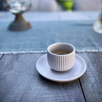 Duga φλιτζάνι εσπρέσο με πιατάκι 4-pack - Λευκό, αμμόχρωμο, ανθρακί, μαύρο - Vargen & Thor