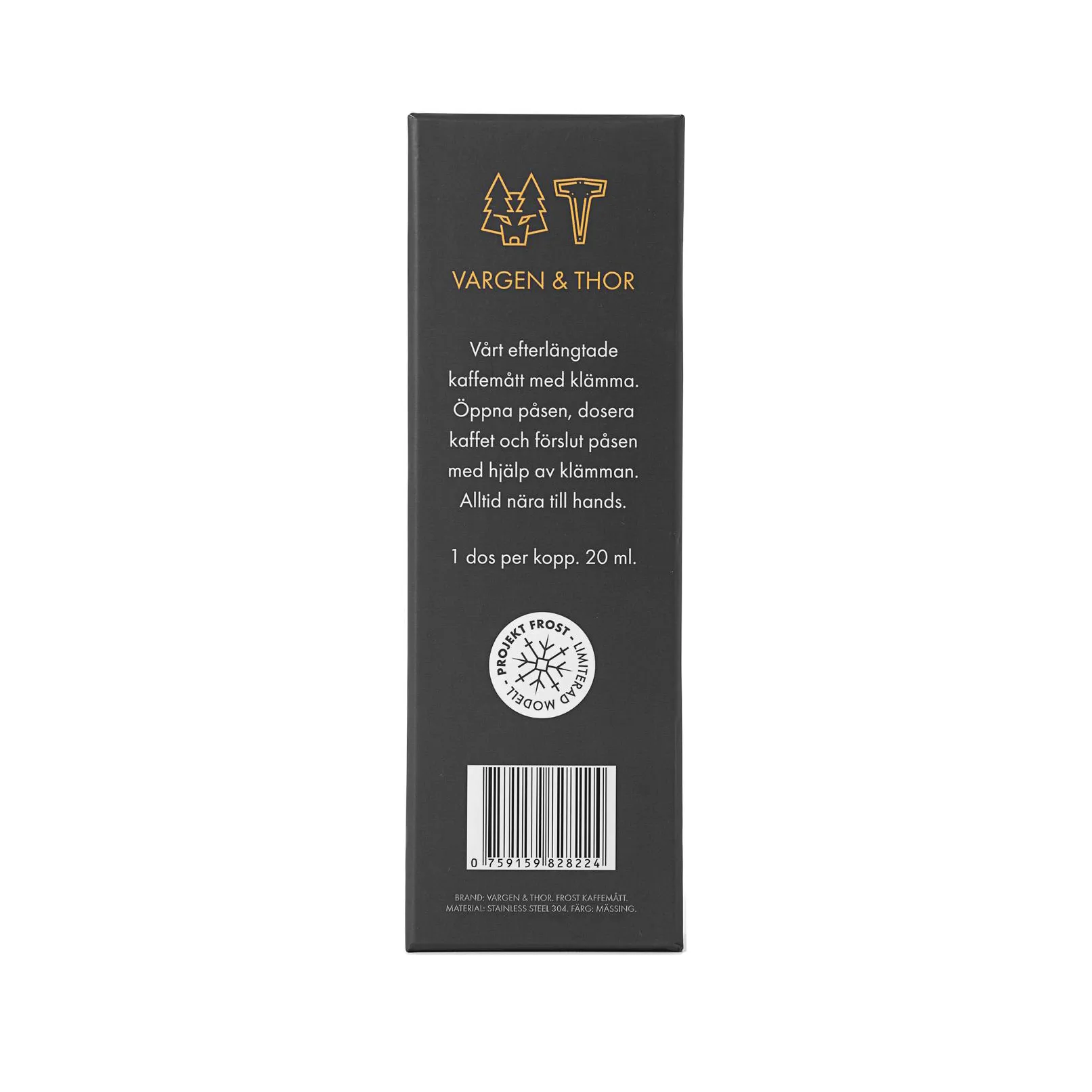 Frost μεζούρα καφέ με κλιπ, Ορείχαλκος, 20 ml Vargen & Thor