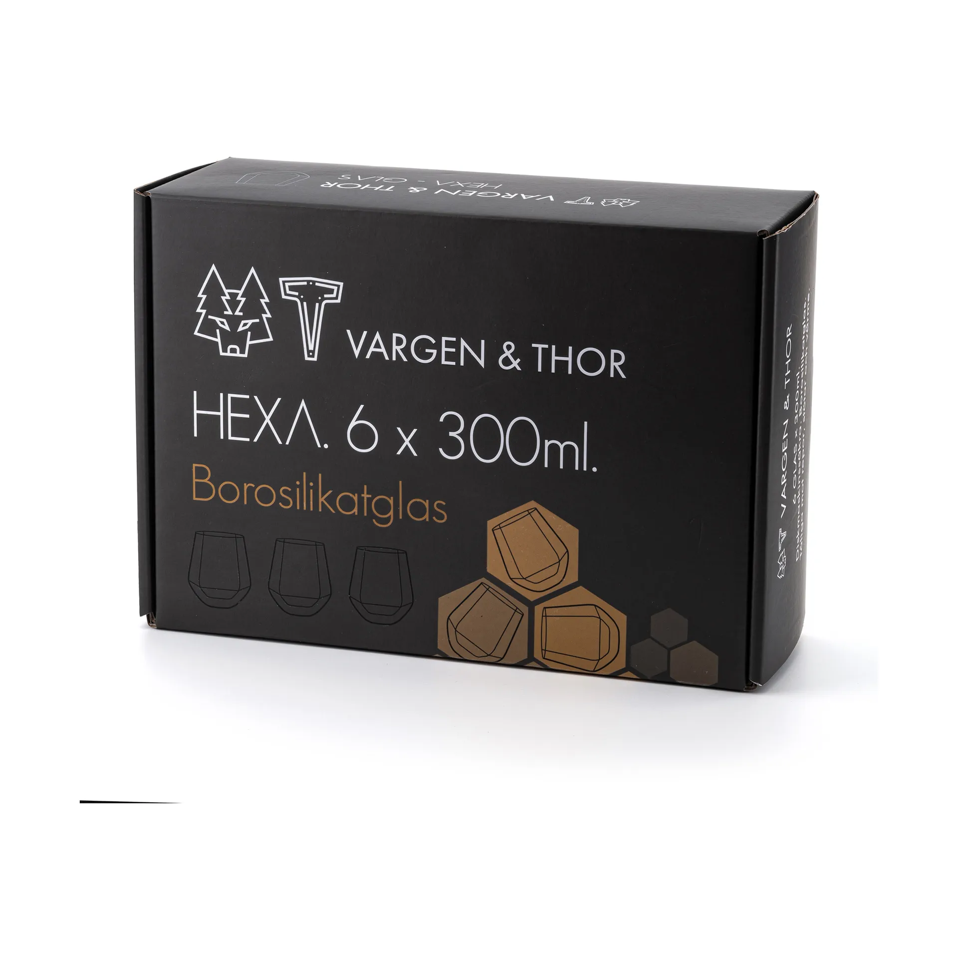 Ποτήρι, Hexa, 300 ml συσκευασία 6 τεμαχίων, Διαφανές Vargen & Thor