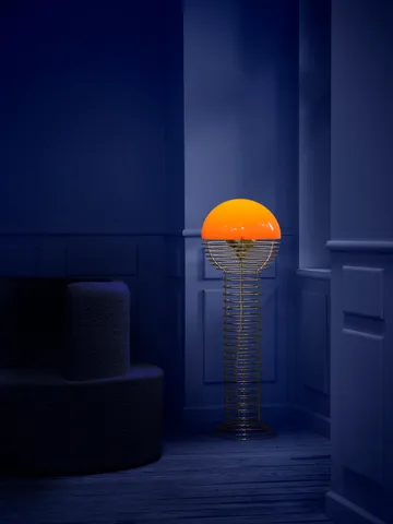 Μεταλλικό φωτιστικό δαπέδου - Chrome-orange - Verpan