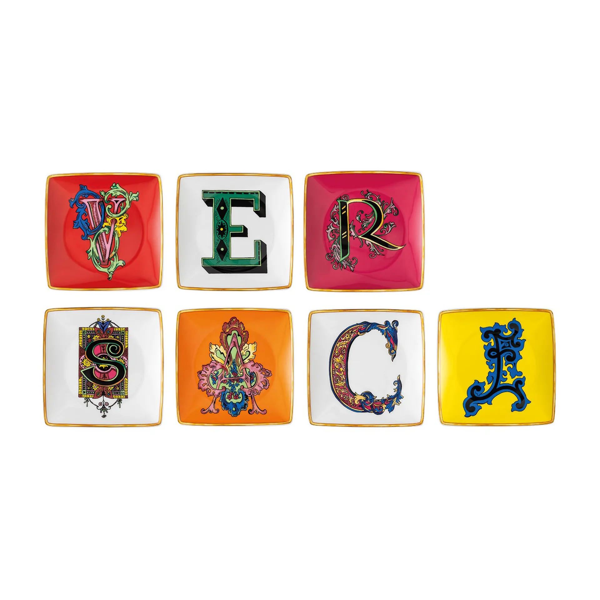 Versace Holiday Alphabet πιατάκια 12 cm 7-συσκευασία, Versace Versace
