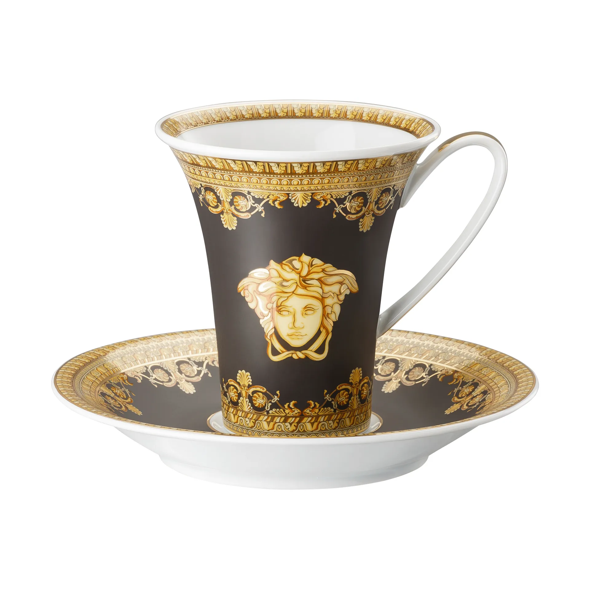 Versace I love Baroque φλιτζάνι με πιατάκι, Nero Versace