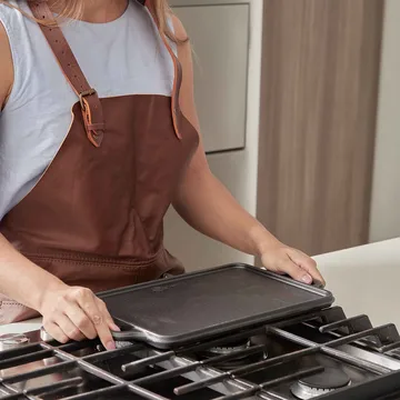 Αντικολλητική πλάκα γκριλ από χυτοσίδηρο, διπλής όψης, 21x33 εκ. - Μάυρο - Victoria