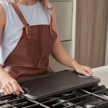 Ανάγλυφη πλάκα ψησίματος από χυτοσίδηρο διπλής όψης 25x47 εκ. - Μάυρο - Victoria