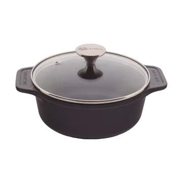 Victoria κατσαρόλα μαντεμένια γυάλινο καπάκι pre-seasoned - 1,9 l - Victoria