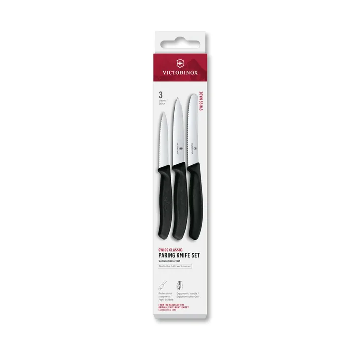Σετ αποφλοιωτικών μαχαιριών Victorinox Swiss Classic 3 τεμαχίων - Μάυρο - Victorinox