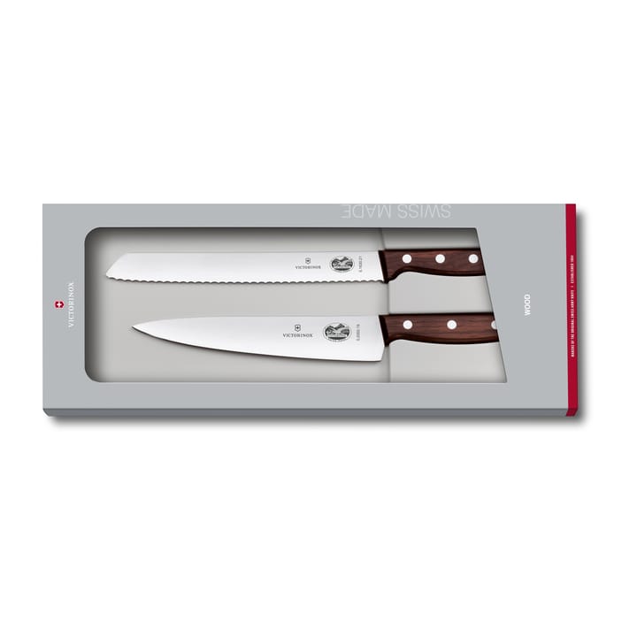Wood μαχαίρι σετ μαχαιριών ψωμιού και μαχαίρι - Ανοξείδωτο ατσάλι-σφένδαμο - Victorinox