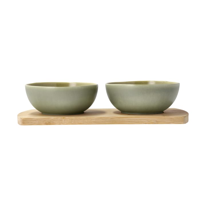 Shoku δίσκος από μπαμπού με 2 μπολ. - Pure Green - Villa Collection