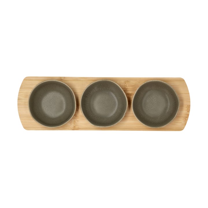Shoku δίσκος από μπαμπού με 3 μπολ, Warm Brown Villa Collection