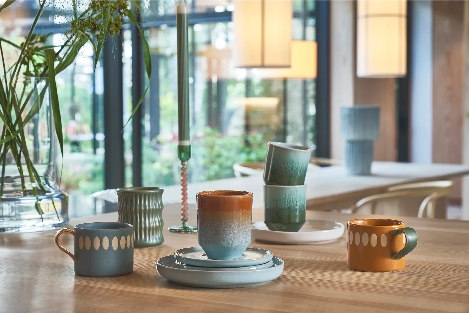 Κούπα Styles με ραβδωτό σχέδιο 30 cl, σετ 2 τεμαχίων, Green Villa Collection