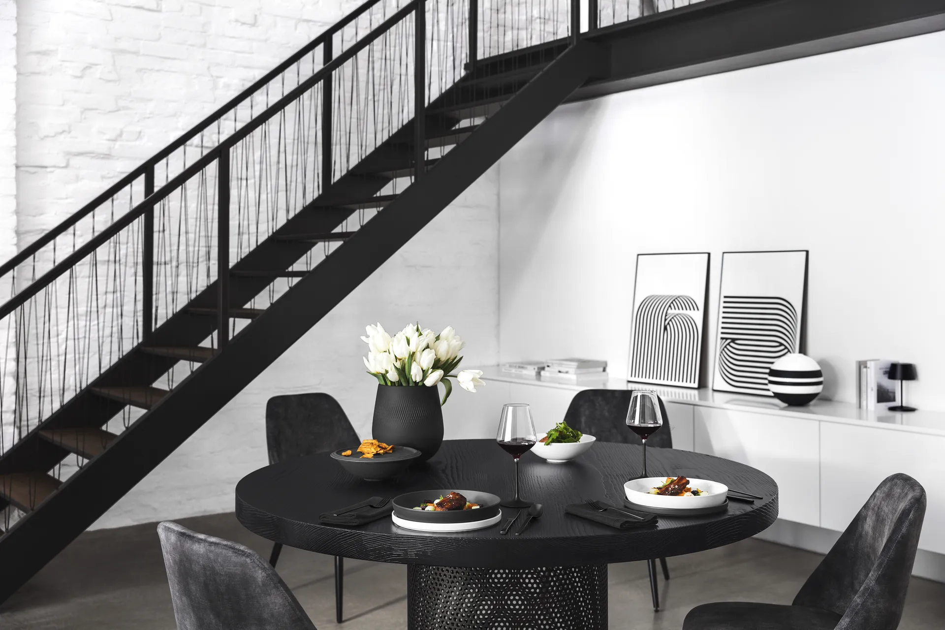 Iconic La Boule σερβίτσιο 7 τεμάχια, Μαύρο-λευκό Villeroy & Boch