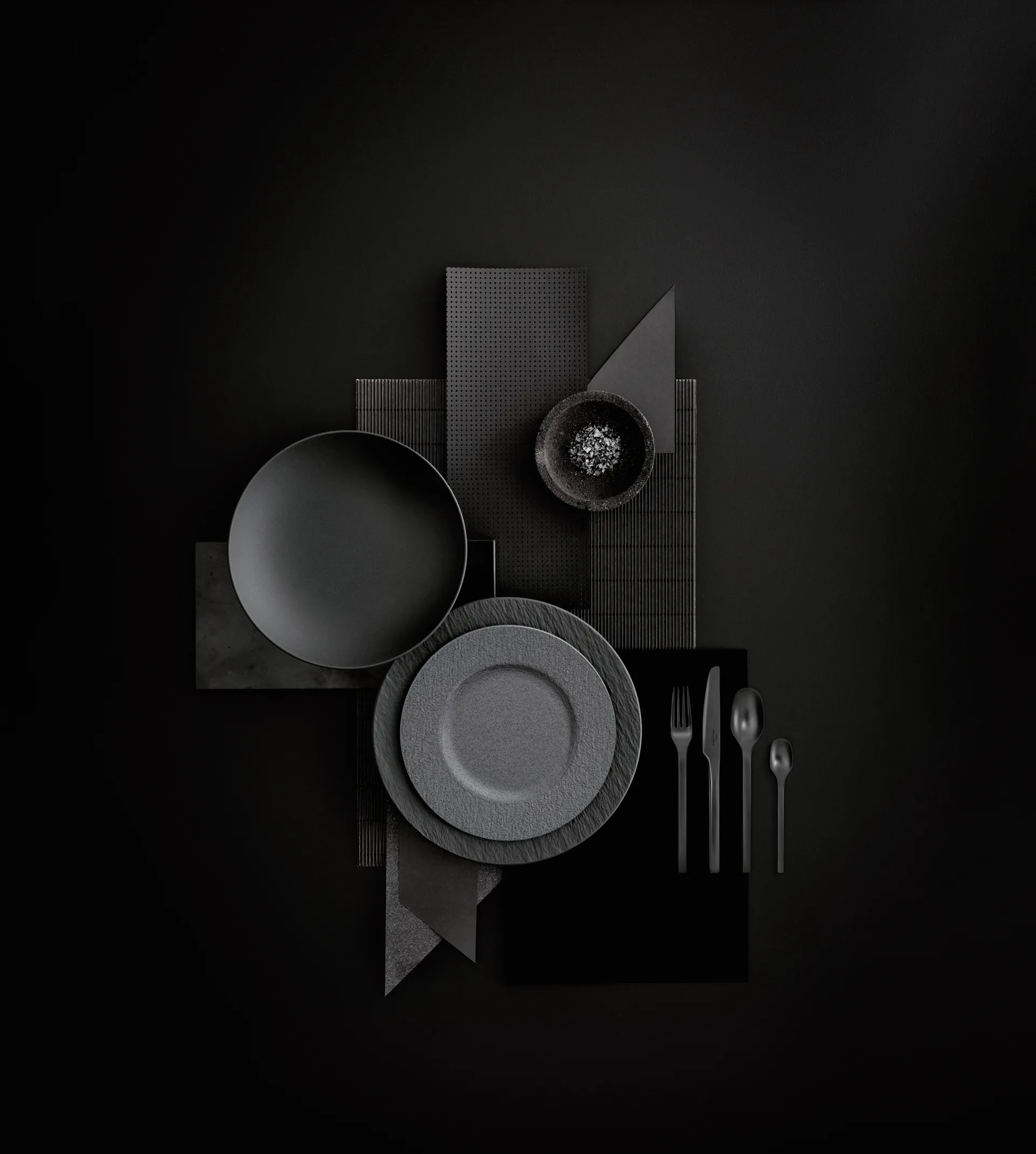 Manufacture Rock μαχαιροπίρουνα 16 τεμάχια, Μαύρο Villeroy & Boch