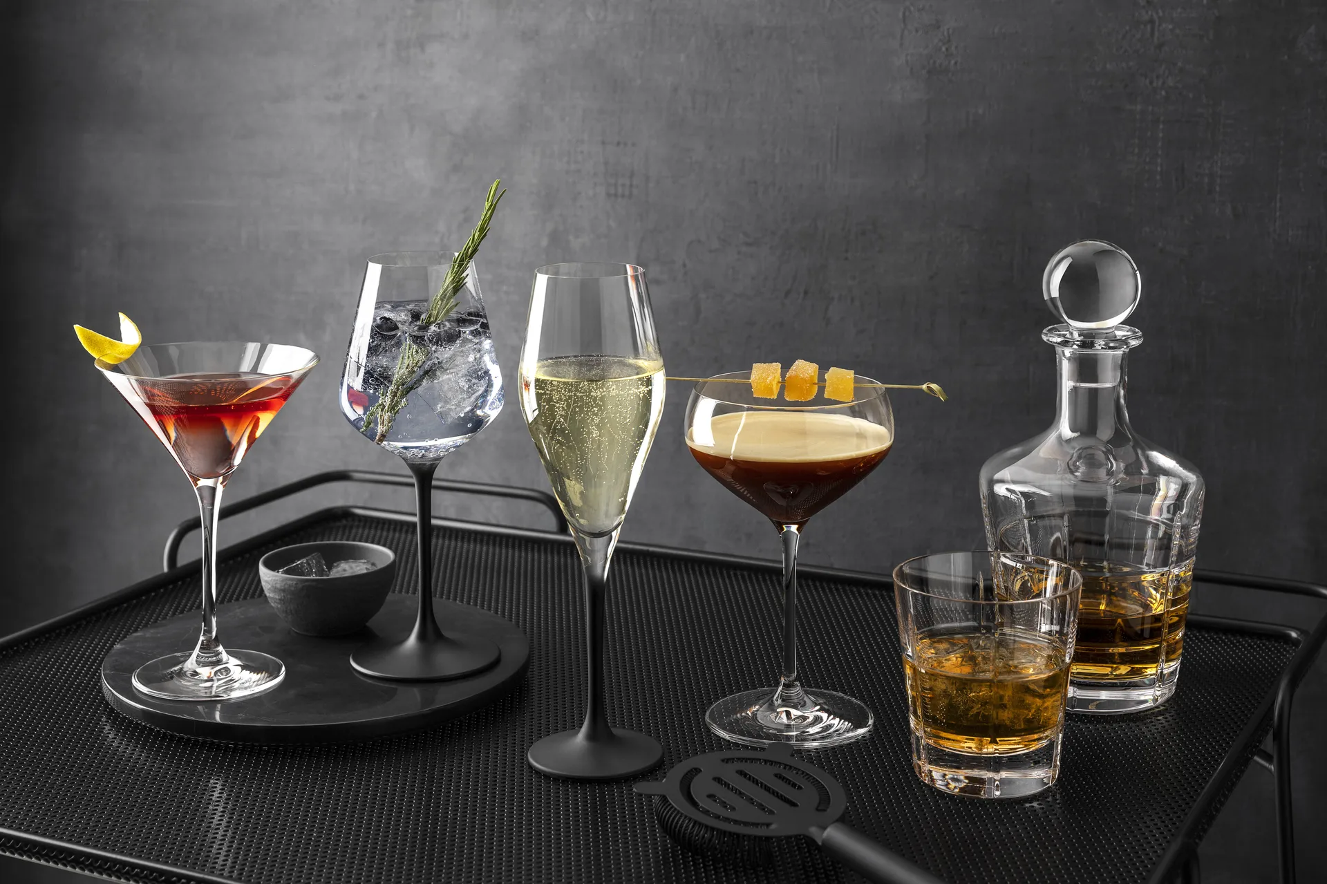 Manufacture Rock ποτήρι σαμπάνιας 26 cl Συσκευασία 4 τεμαχίων, Διαφανές-μαύρο Villeroy & Boch