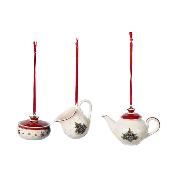 Toy's Delight Christmas tree bauble coffee service 3 τεμάχια - Λευκό-κόκκινο - Villeroy & Boch