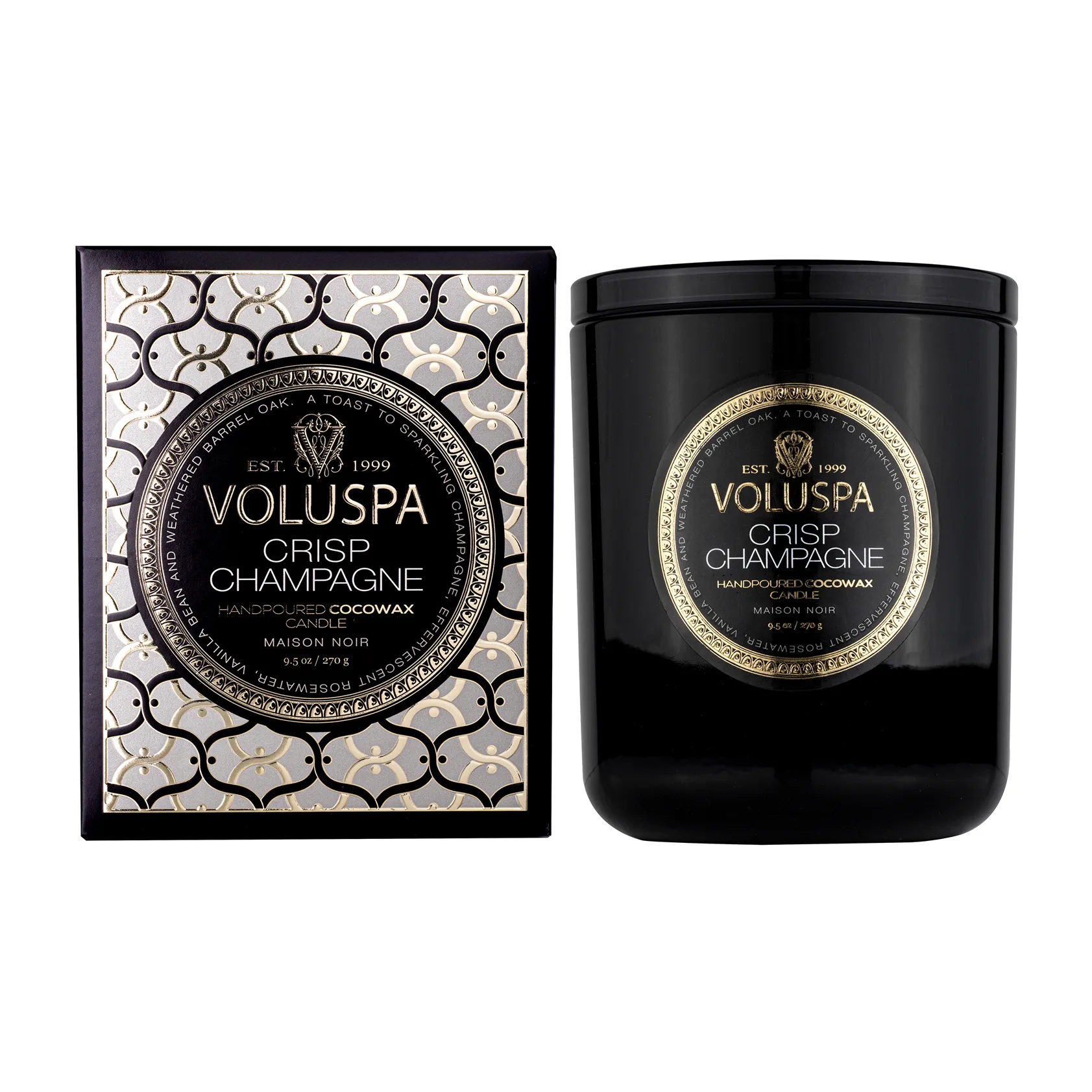 Classic Maison Noir αρωματικό κερί 60 ώρες, Crisp Champagne Voluspa