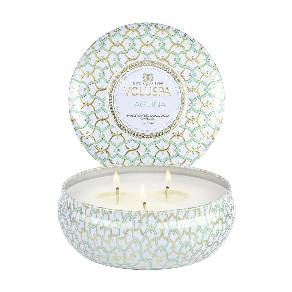 Maison Blanc 3-wick Tin αρωματικό κερί 40 ώρες, Laguna Voluspa