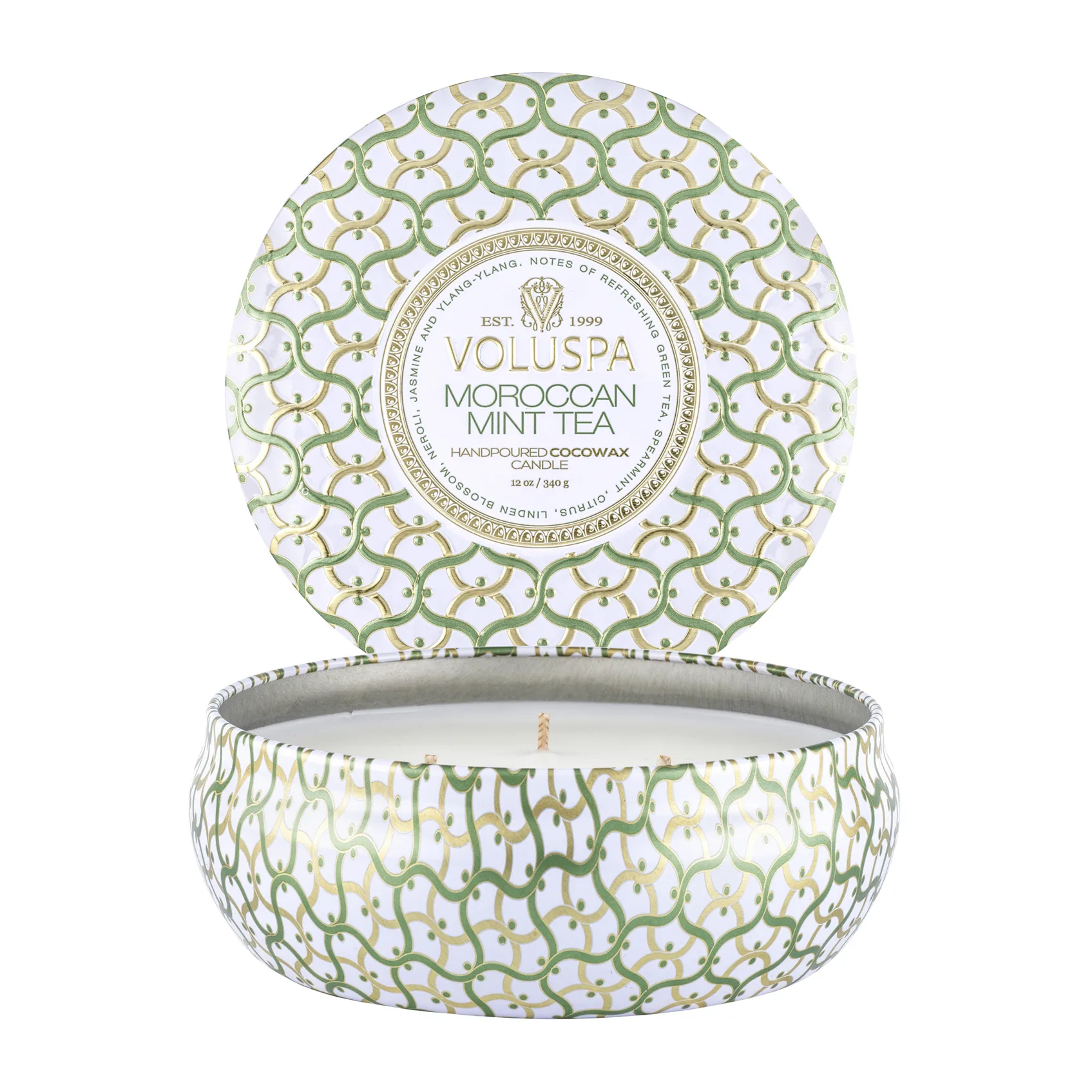 Maison Blanc 3-wick Tin αρωματικό κερί 40 ώρες, Moroccan Mint Tea Voluspa