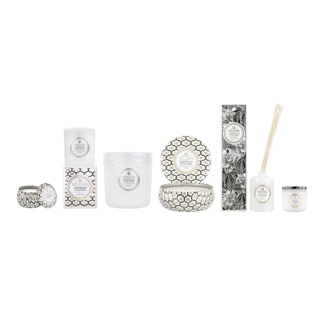 Maison Blanc Mini Tin αρωματικό κερί 25 ώρες, Gardenia Colonia Voluspa