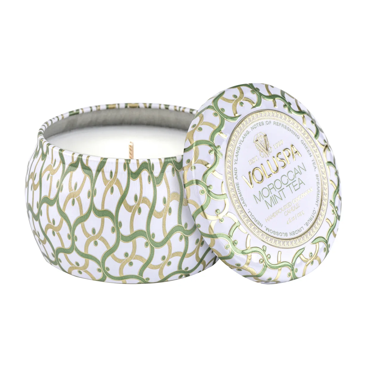 Maison Blanc Mini Tin αρωματικό κερί 25 ώρες, Moroccan Mint Tea Voluspa