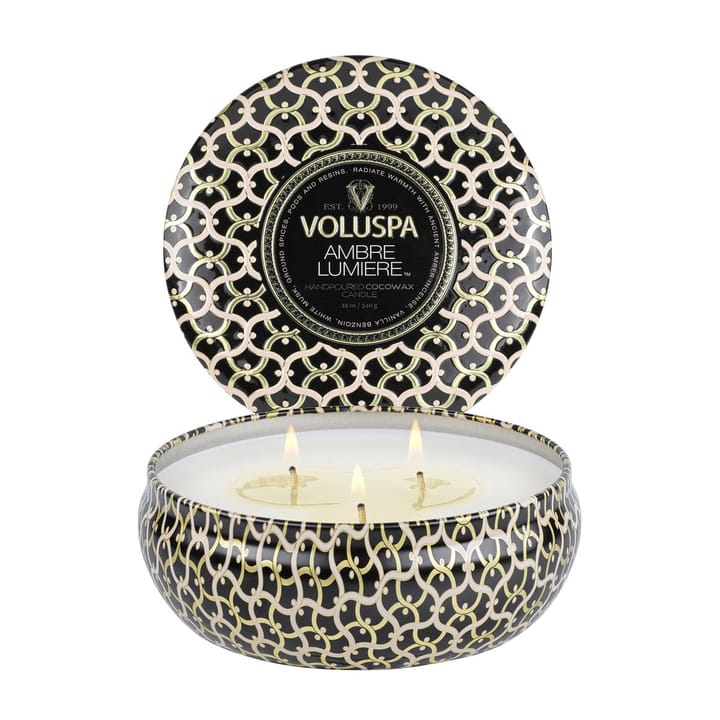 Maison Noir 3-wick Tin αρωματικό 40 ώρες, Ambre Lumiere Voluspa