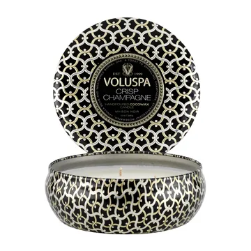 Maison Noir 3-wick Tin αρωματικό 40 ώρες - Crisp Champagne - Voluspa