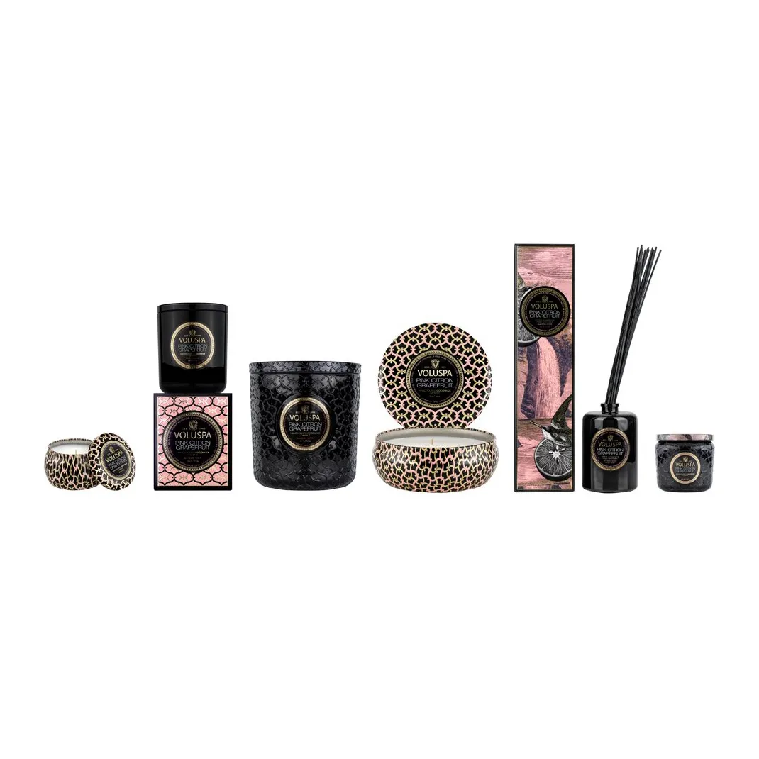 Maison Noir 3-wick Tin αρωματικό 40 ώρες, Ροζ Κίτρο Γκρέιπφρουτ Voluspa