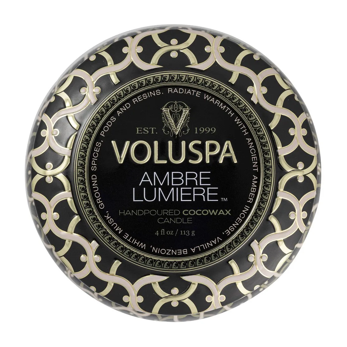 Maison Noir Mini Tin αρωματικό 25 ώρες, Ambre Lumiere Voluspa