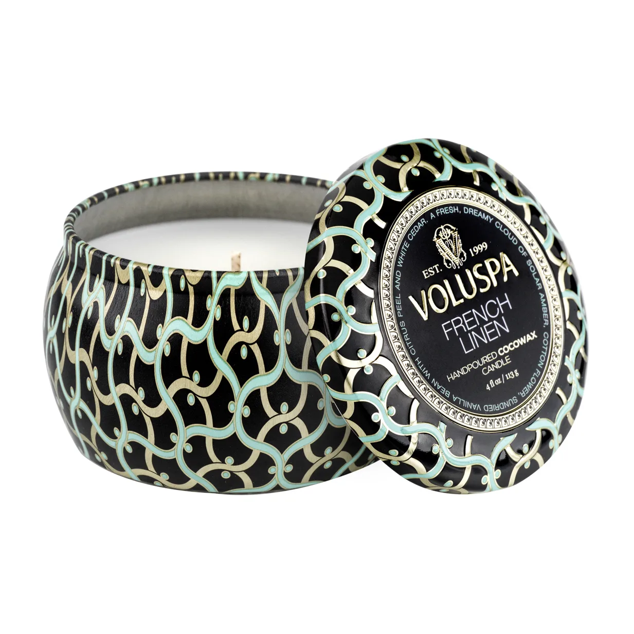 Maison Noir Mini Tin αρωματικό 25 ώρες, Γαλλικό Λινό Voluspa