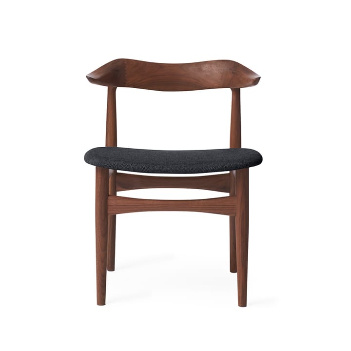 Καρέκλα, Cow Horn - Ύφασμα σε χρώμα ανθρακίτη μελανζέ, πόδια από καρυδιά - Warm Nordic