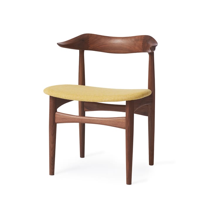 Καρέκλα, Cow Horn - Ύφασμα στο χρώμα της βανίλιας, πόδια από καρυδιά - Warm Nordic
