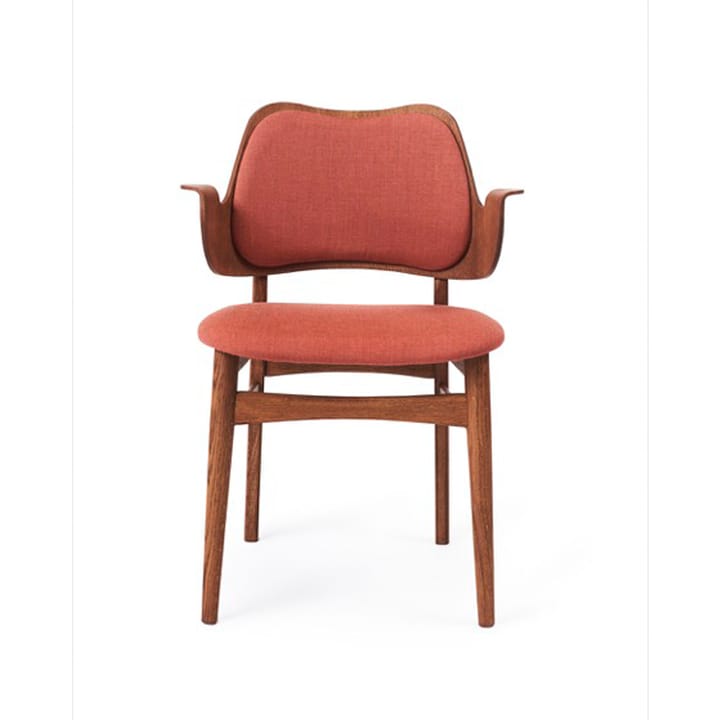 Καρέκλα Gesture, ταπετσαρισμένο κάθισμα και πλάτη - Ύφασμα καραβόπανο 566 peachy pink, πόδια από δ�ρυ με λάδι τικ, ταπετσαρισμένο κάθισμα, ταπετσαρισμένη πλάτη - Warm Nordic