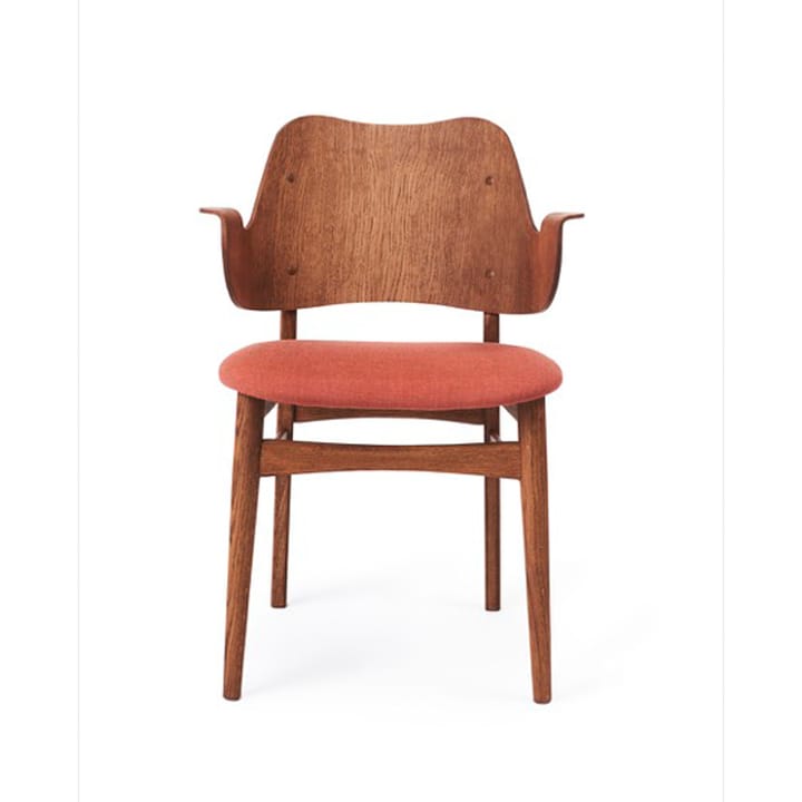 Καρέκλα Gesture, ταπετσαρισμένο κάθισμα - Ύφασμα καραβόπανο 566 ροδακινί ροζ, πόδια από δρυ με λάδι τικ, ταπετσα�ρισμένο κάθισμα - Warm Nordic
