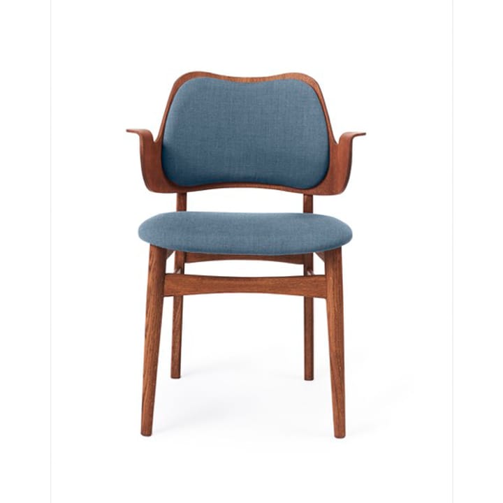 Καρέκλα Gesture, ταπετσαρισμένο κάθισμα και πλάτη - Ύφασμα καραβόπανο 734 denim, πόδια από δρυ με λάδι τικ, ταπετσαρισμένο κάθισμα, ταπετσαρισμένη πλάτη - Warm Nordic