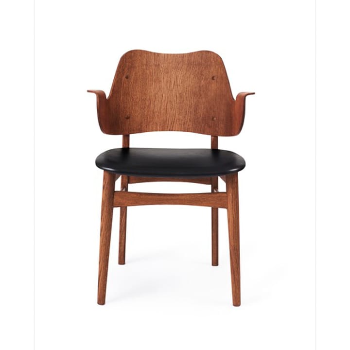 Καρέκλα Gesture, ταπετσαρισμένο κάθισμα - Δέρμα prescott 207 μαύρο, πόδια από δρυ με λάδι τικ, ταπετσαρισμένο κάθισμα - Warm Nordic
