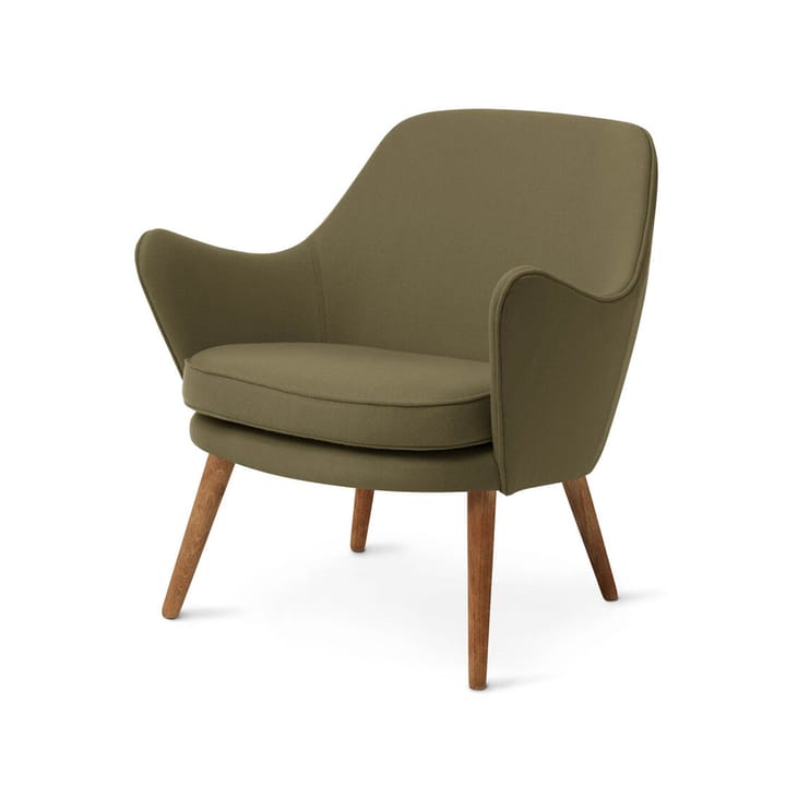 Καρέκλα lounge, Dwell - Hero 981 πράσινο λαδί-πόδια από καπνιστή δρυ - Warm Nordic