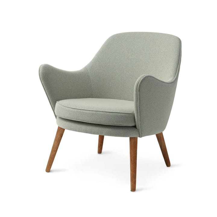 Καρέκλα lounge, Dwell - Ύφασμα merit 021 ανοιχτό κυανό, πόδια από καπνιστή δρυ - Warm Nordic