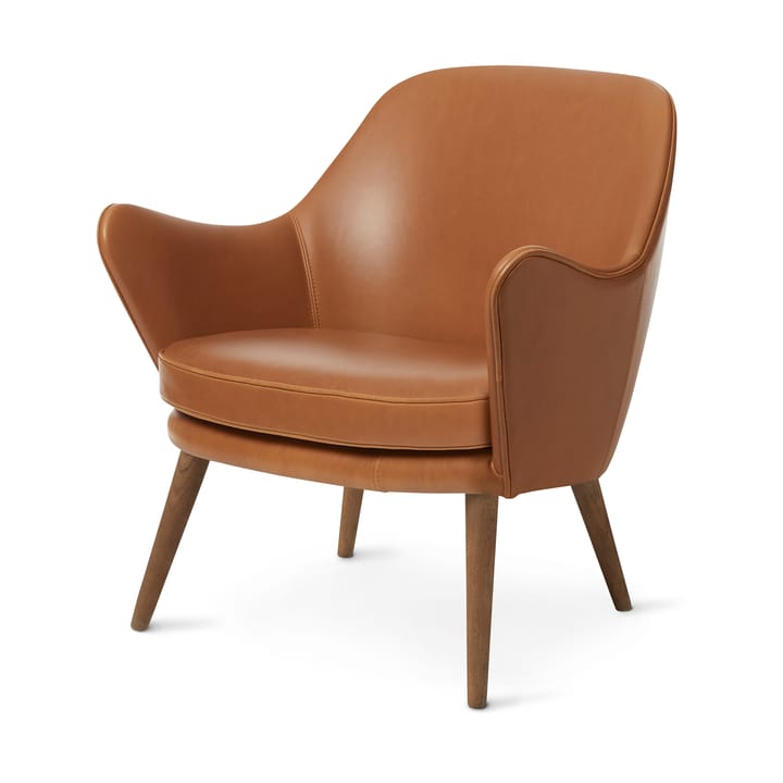 Καρέκλα lounge, Dwell - Silk 250 χρώμα κάμελ-πόδια από καπνιστή δρυ - Warm Nordic