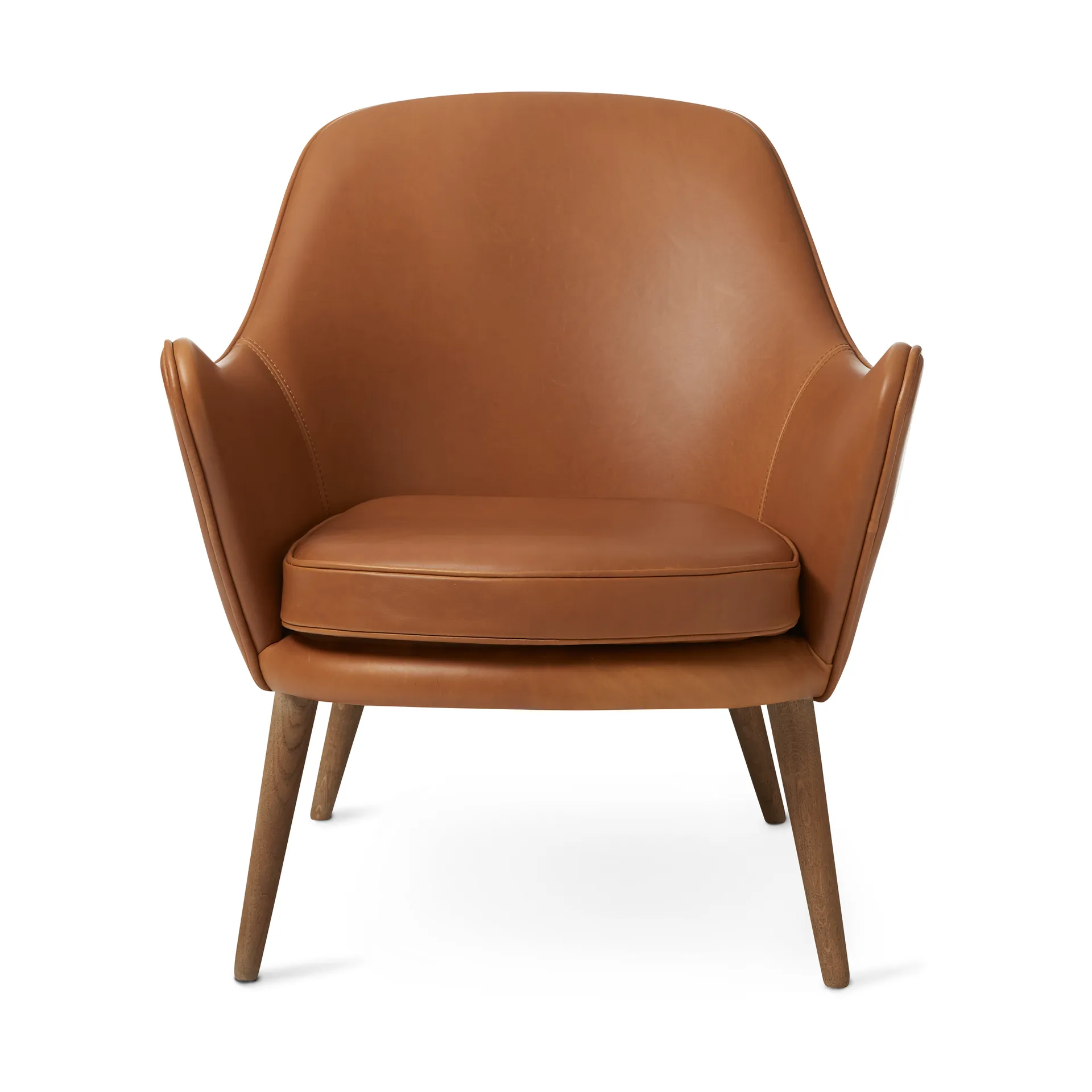 Καρέκλα lounge, Dwell, Silk 250 χρώμα κάμελ-πόδια από καπνιστή δρυ Warm Nordic