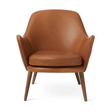 Καρέκλα lounge, Dwell - Silk 250 χρώμα κάμελ-πόδια από καπνιστή δρυ - Warm Nordic