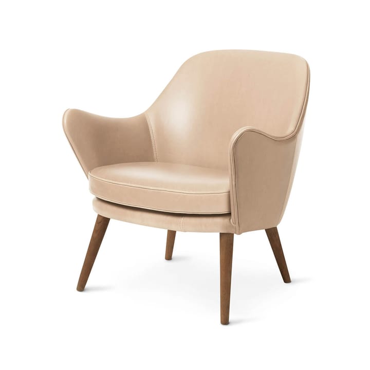 Καρέκλα lounge, Dwell - Δέρμα vegetal 90 φυσικό, πόδια από καπνιστή δρυ - Warm Nordic