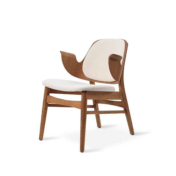 Καρέκλα lounge, Gesture - Ύφασμα barnum 24 κρεμ, πόδια από δρυ με λάδι τικ - Warm Nordic