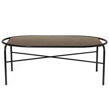 Οβάλ τραπεζάκι σαλονιού γρανίτης, Secant - Αντικέ καφέ - Warm Nordic