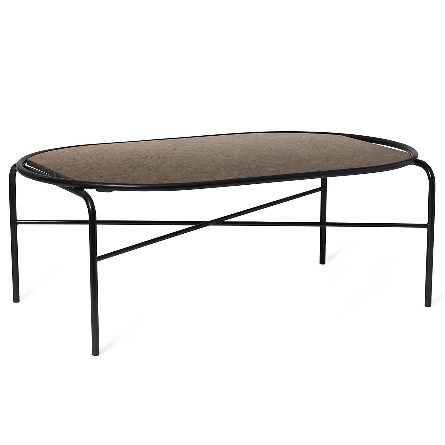 Οβάλ τραπεζάκι σαλονιού γρανίτης, Secant, Αντικέ καφέ Warm Nordic