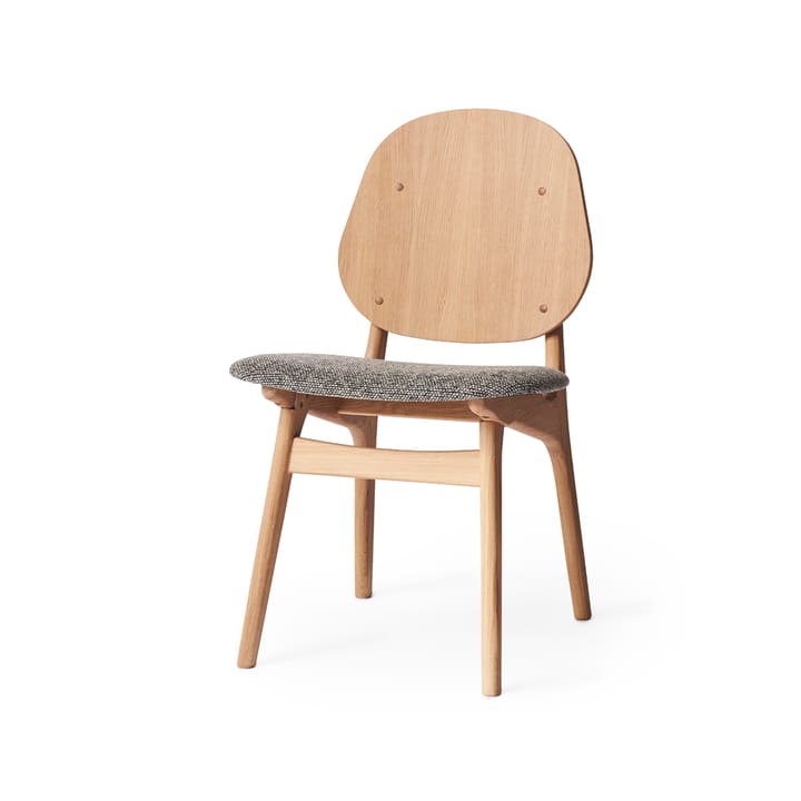 Καρέκλα με ψηλή πλάτη - Ύφασμα με γκρι πιτσιλιές, πόδια από λευκή λαδωμένη δρυ - Warm Nordic