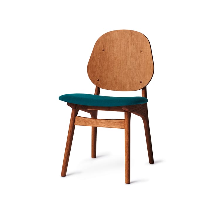 Καρέκλα με ψηλή πλάτη - Ύφασμα σκούρο τυρκουάζ, πόδια από δρυ με λάδι τικ - Warm Nordic