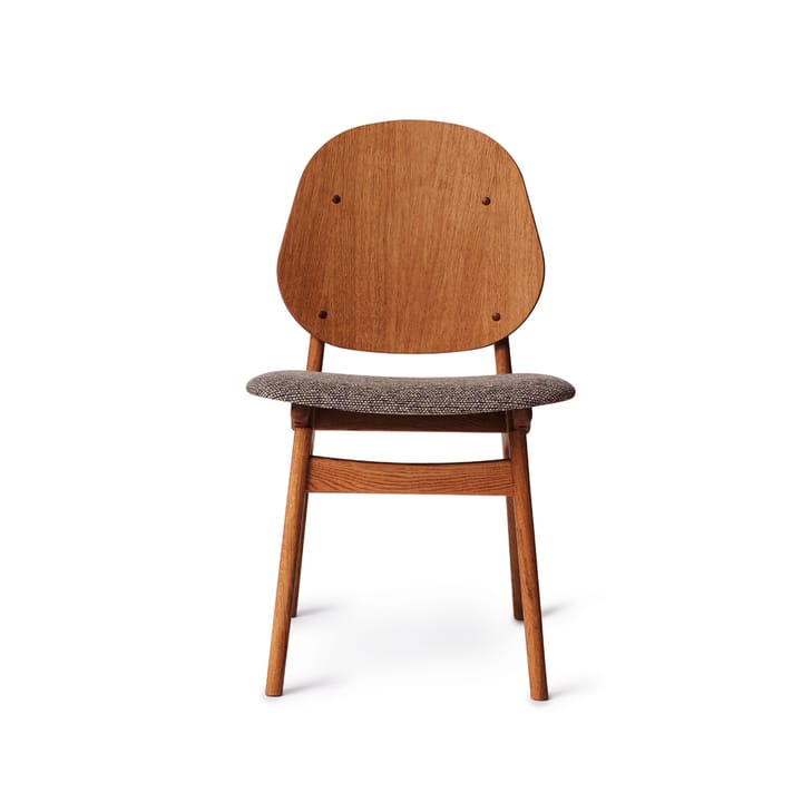 Καρέκλα με ψηλή πλάτη - Ύφασμα με πιτσιλιές στο χρώμα της σκουριάς, πόδια από δρυ με λάδι τικ - Warm Nordic