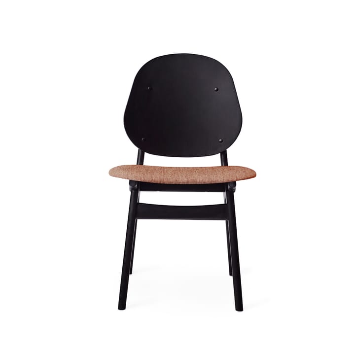 Καρέκλα με ψηλή πλάτη - Ύφασμα ροζ παλ, πόδια οξιάς με μαύρη λάκα - Warm Nordic