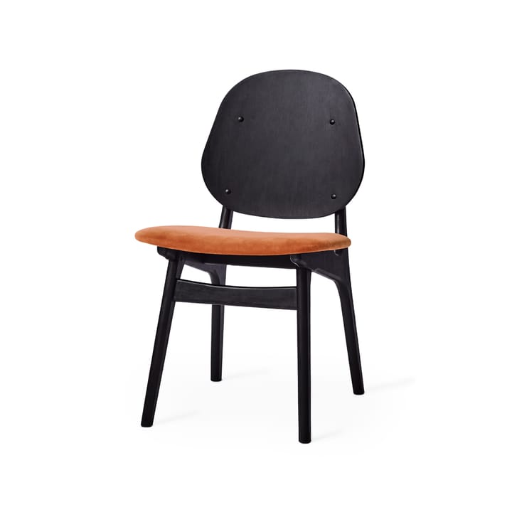 Καρέκλα με ψηλή πλάτη - Σκούρο ροζ ύφασμα, μαύρα λακαρισμένα πόδια οξιάς - Warm Nordic