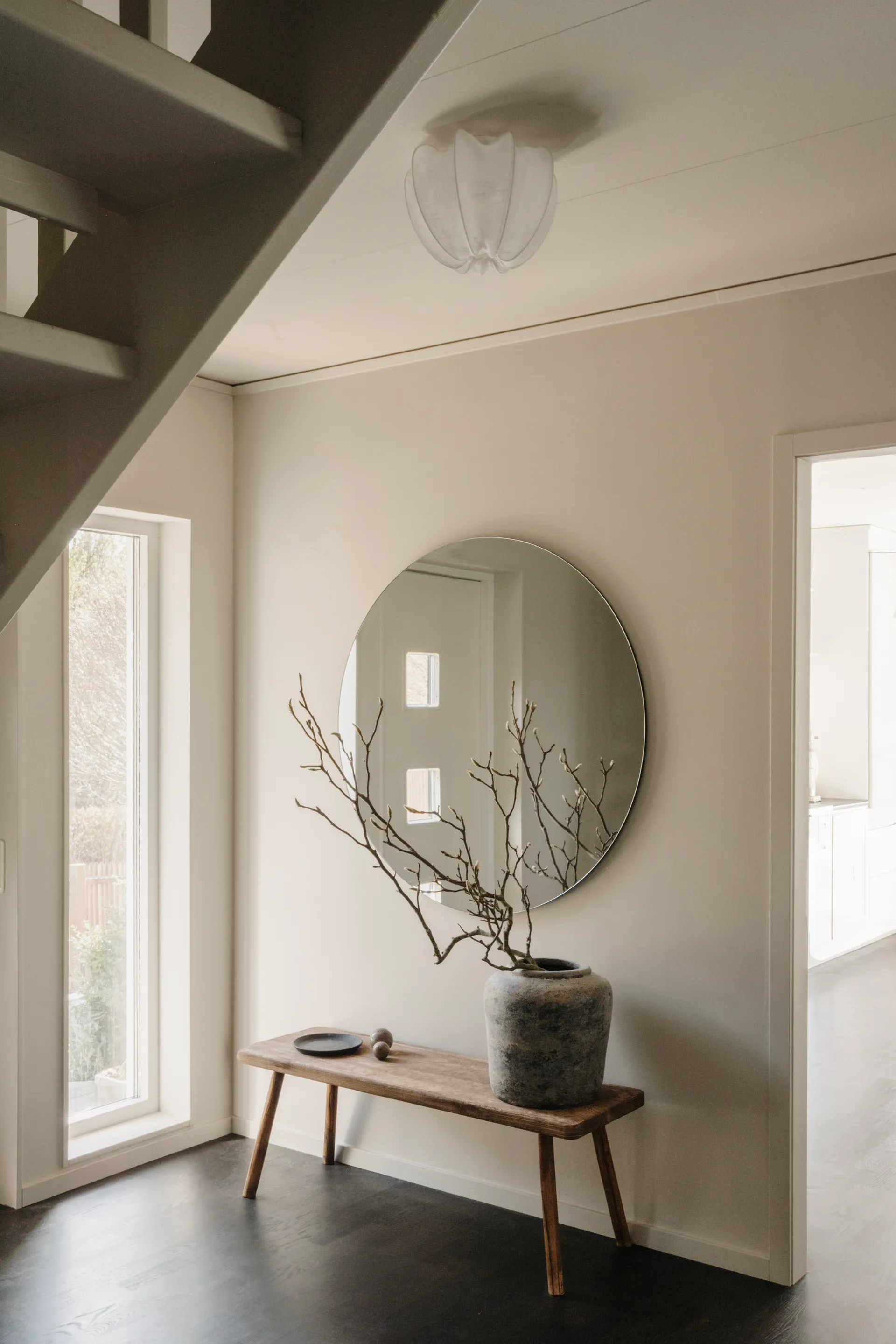 Anna φωτιστικό οροφής mini Ø30 cm, Λευκό λινό Watt & Veke